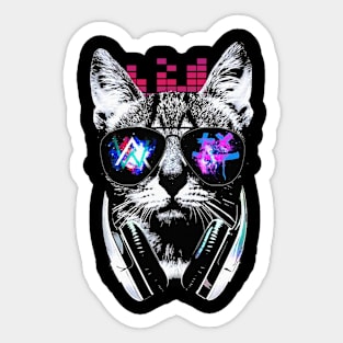 Cat Music Design Sticker